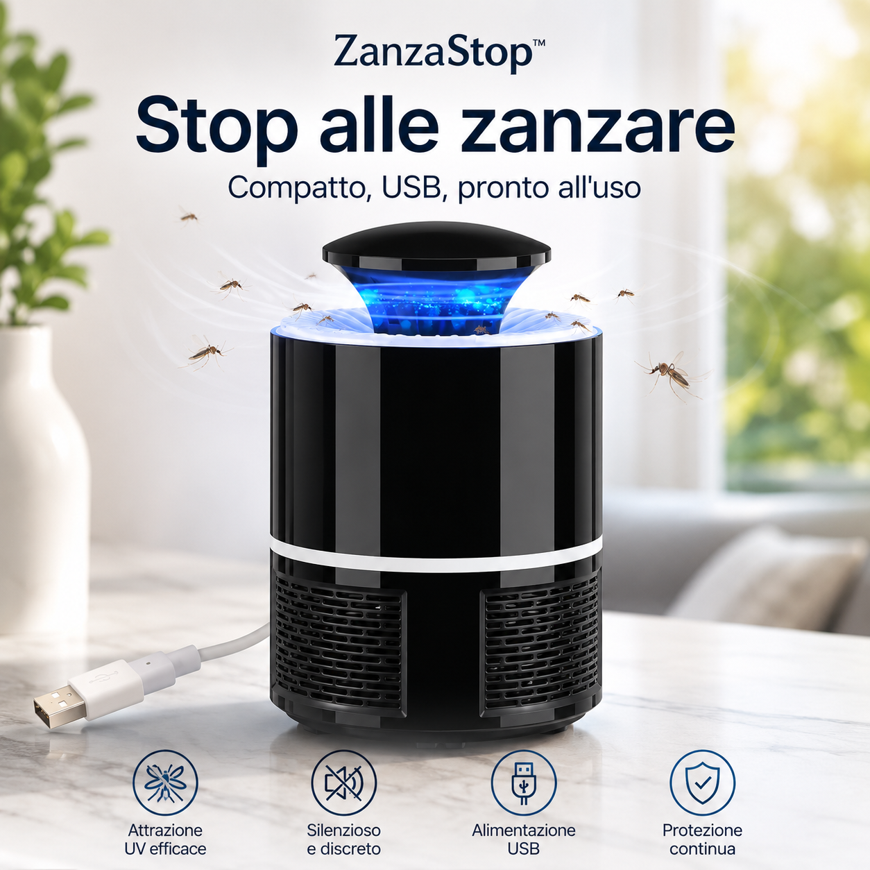 ZanzaStop™ — Dispositivo Anti-Zanzare 3 in 1 Ricaricabile