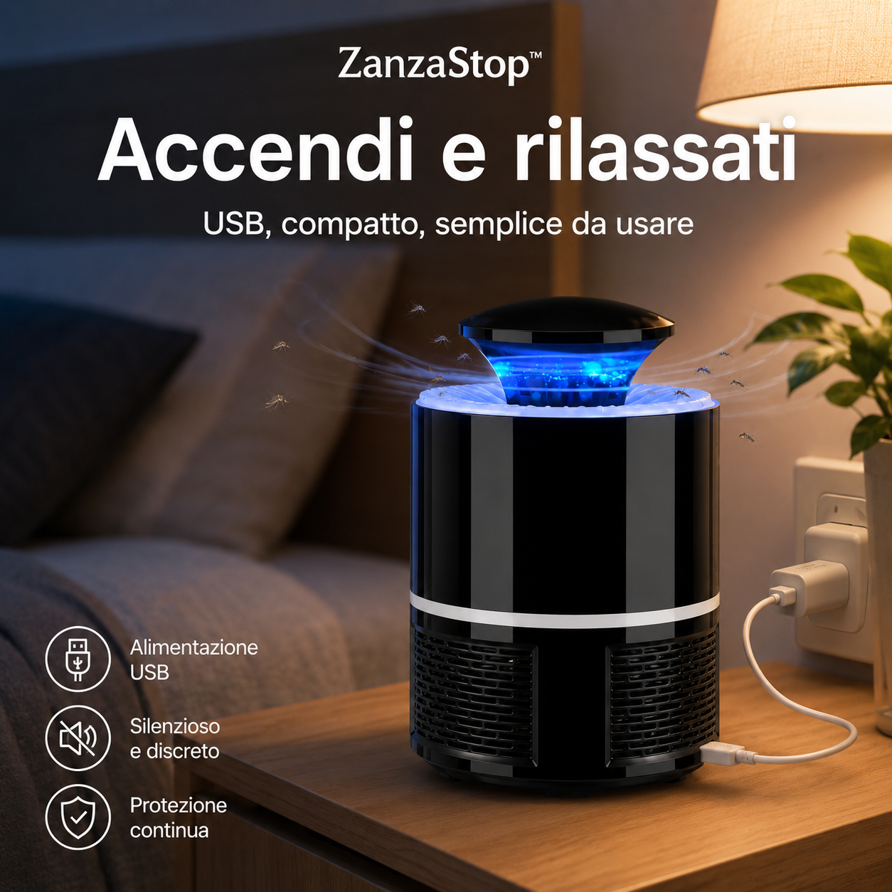 ZanzaStop™ — Dispositivo Anti-Zanzare 3 in 1 Ricaricabile