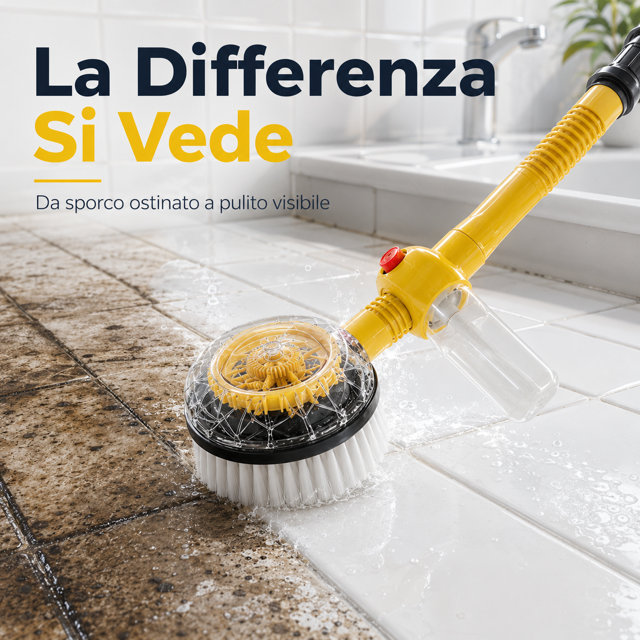 FugaClean™ — Spazzola Elettrica Rotante per Fughe, Bagno e Cucina