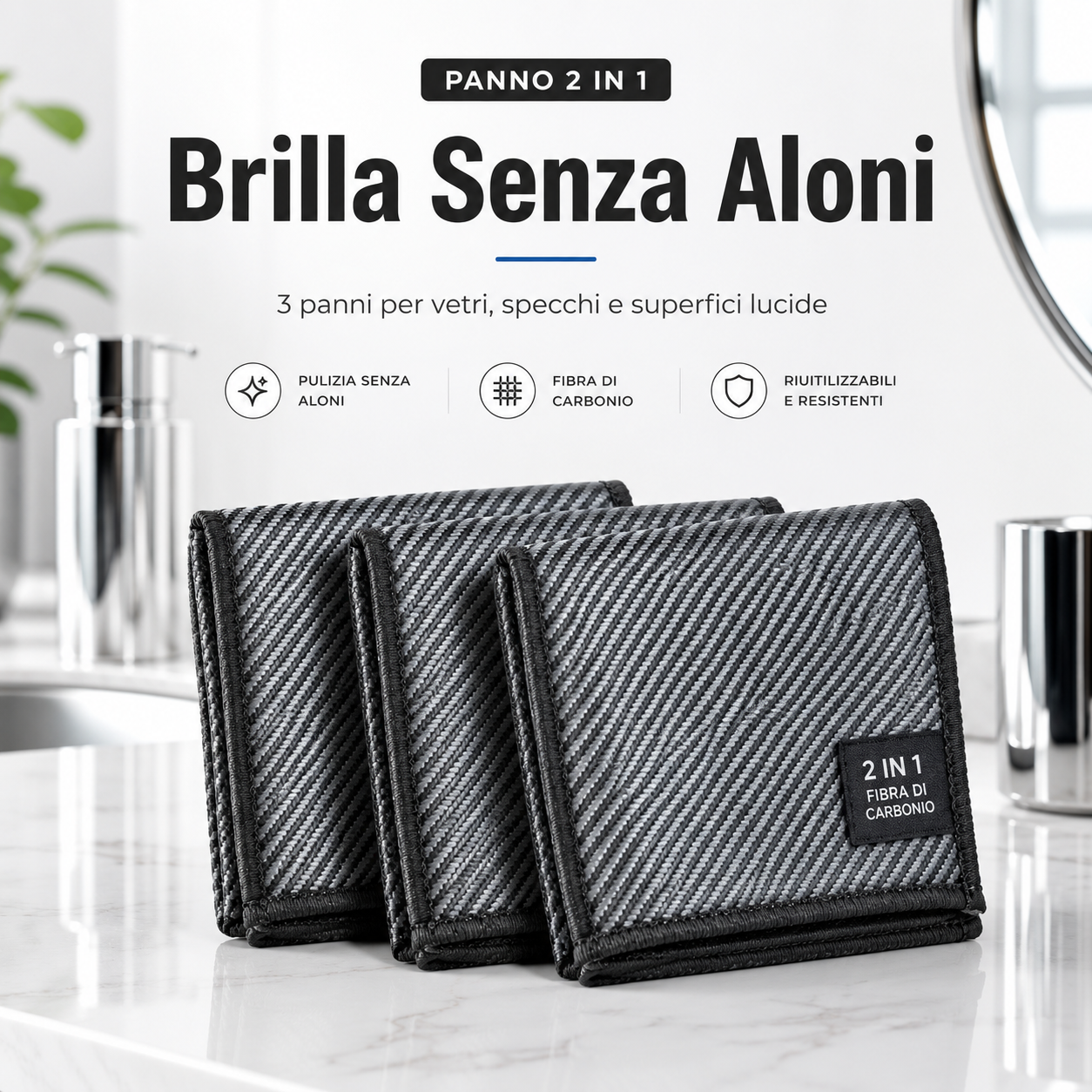 Panno 2 in 1 Fibra di Carbonio