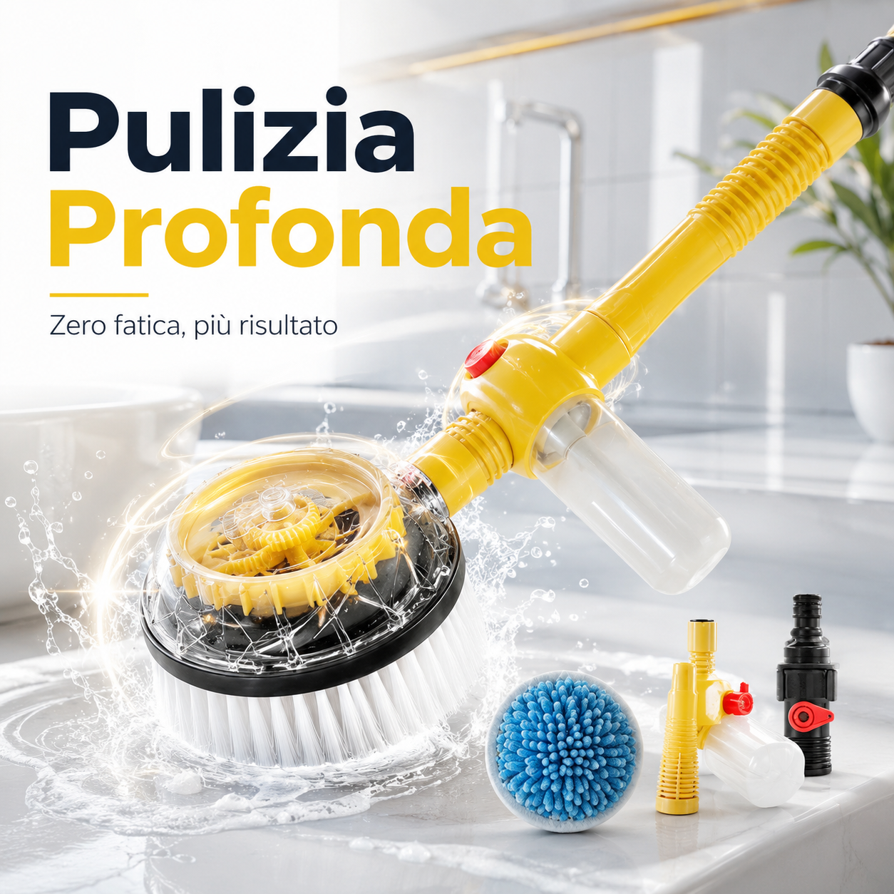 FugaClean™ — Spazzola Elettrica Rotante per Fughe, Bagno e Cucina